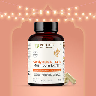 Cordyceps Mushroom - Performance Mushroom Supplement for Energy, Immunity, Fitness Support Supplement to Aid Oxygen Uptake, Testosterone & Virility, Stamina Support (60 Caps)