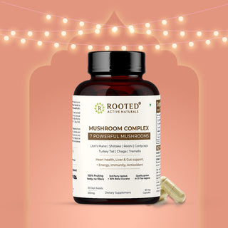 7-in-1 Mushroom Complex, Lion's Mane, Reishi, Cordyceps & more, Promotes overall wellbeing, full body detox, increase focus, mental clarity, gut health (60 Caps)