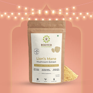 Lions Mane mushroom Extract (60 g) | Memory, Focus, Brain Powder & Nerve Health, 38% Beta Glucans