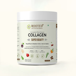 Plant based Collagen for youthful & radiant Skin, Hair, Anti aging supplement. With Tremella mushrooms, Biotin, Silica, Vit C & 17 beauty boosters. For Men & Women