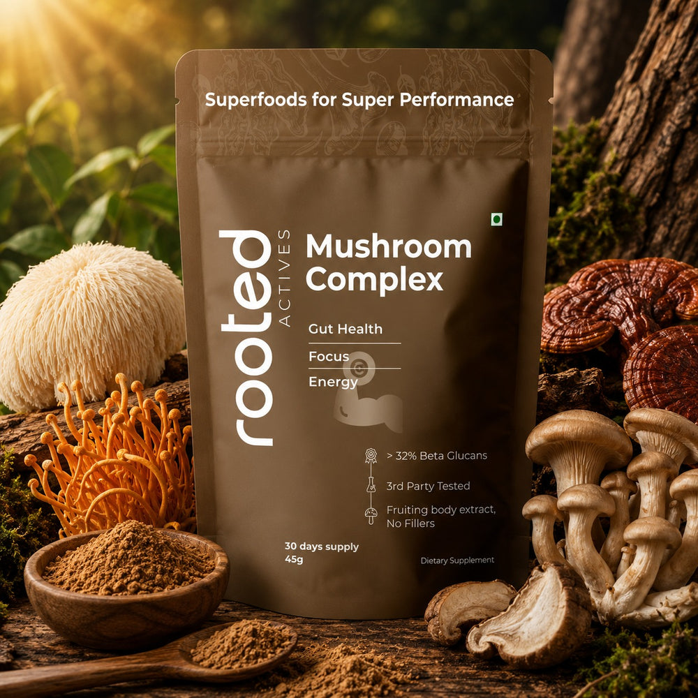 Rooted Actives Organic 7-Mushroom Complex Powder
