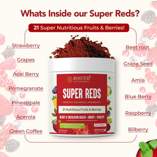 Super Reds - Blend of 21 nutritious Fruits & Berries | Tasty berry flavour drink mix