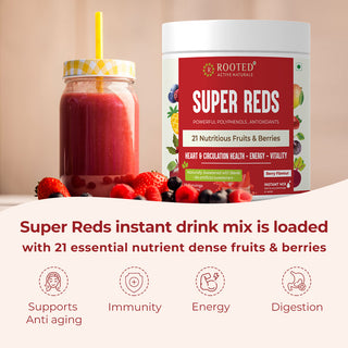 Super Reds - Blend of 21 nutritious Fruits & Berries | Tasty berry flavour drink mix