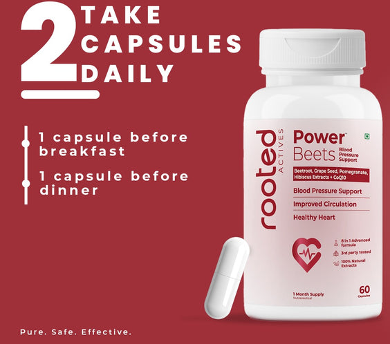 Power Beets BP Support – Beetroot & CoQ10 Formula for Balanced Blood Pressure