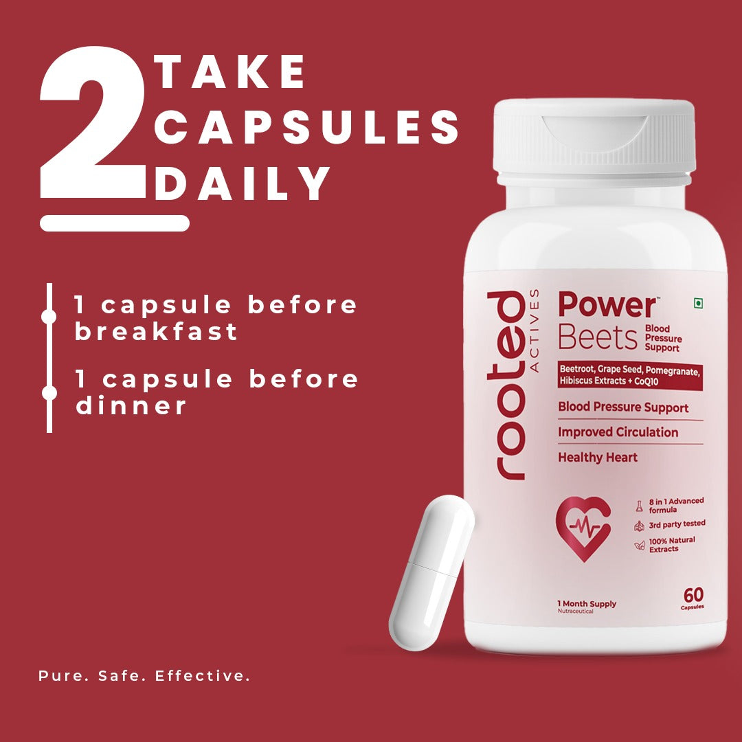 Power Beets BP Support – Beetroot & CoQ10 Formula for Balanced Blood Pressure