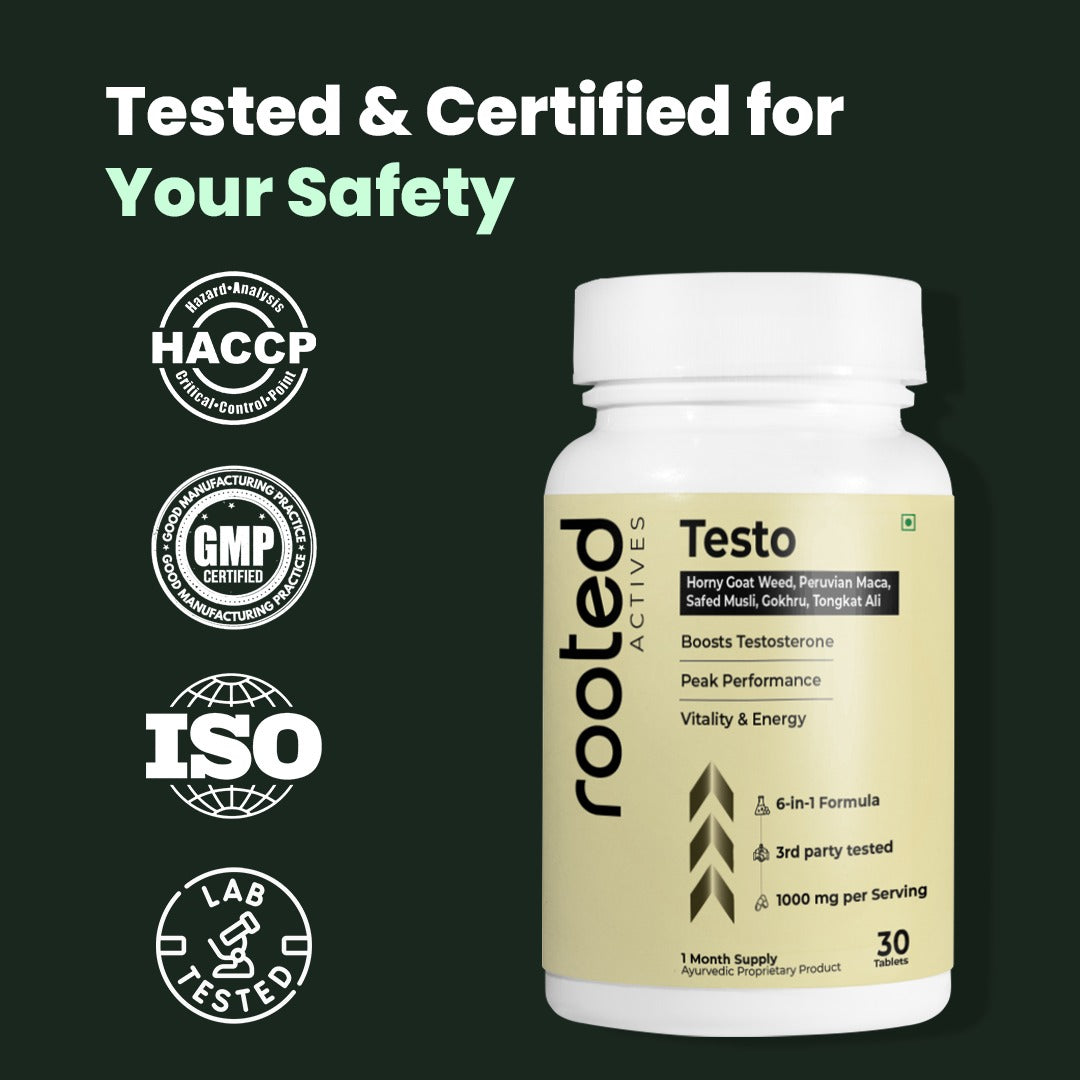 Testo - Natural Testosterone Support with Maca, Tongkat Ali & Horny Goat Weed | Boost Energy & Stamina
