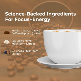 Mushroom Coffee | Lion’s Mane & Chaga | Espresso Flavour | Focus & Clean Energy