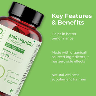 Rooted Actives Male Fertility Support Tablets | Sperm Count, Motility & Volume Support | 9-in-1 Formula | 60 Tablets