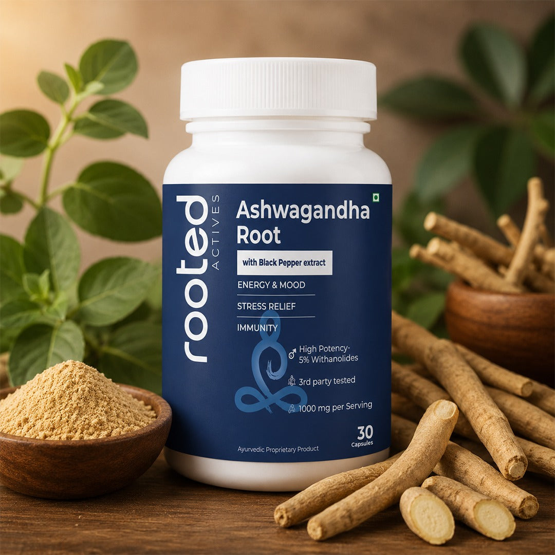 🎁 Pure Ashwagandha with black pepper extract capsules for Stress, Sleep & Mood Balance 30 capsule