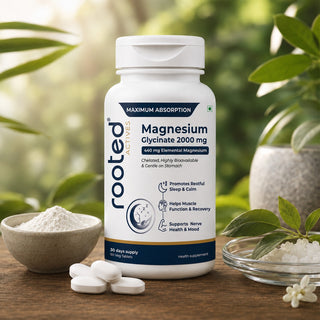 Rooted Actives Magnesium Glycinate 2000mg | 440mg Elemental Magnesium
