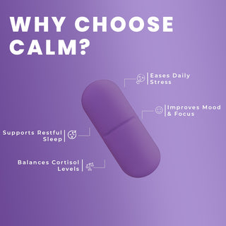 Calm Tablets | Stress Relief & Mood Support with KSM-66 Ashwagandha,  L-Theanine and Magnesium Glycinate