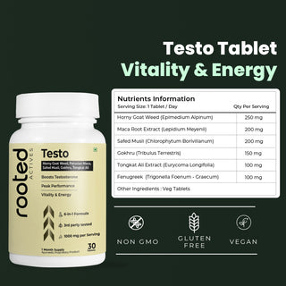 Testo - Natural Testosterone Support with Maca, Tongkat Ali & Horny Goat Weed | Boost Energy & Stamina