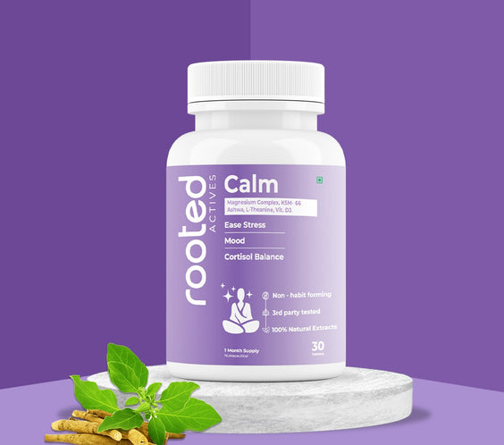 Calm Tablets | Stress Relief & Mood Support with KSM-66 Ashwagandha,  L-Theanine and Magnesium Glycinate
