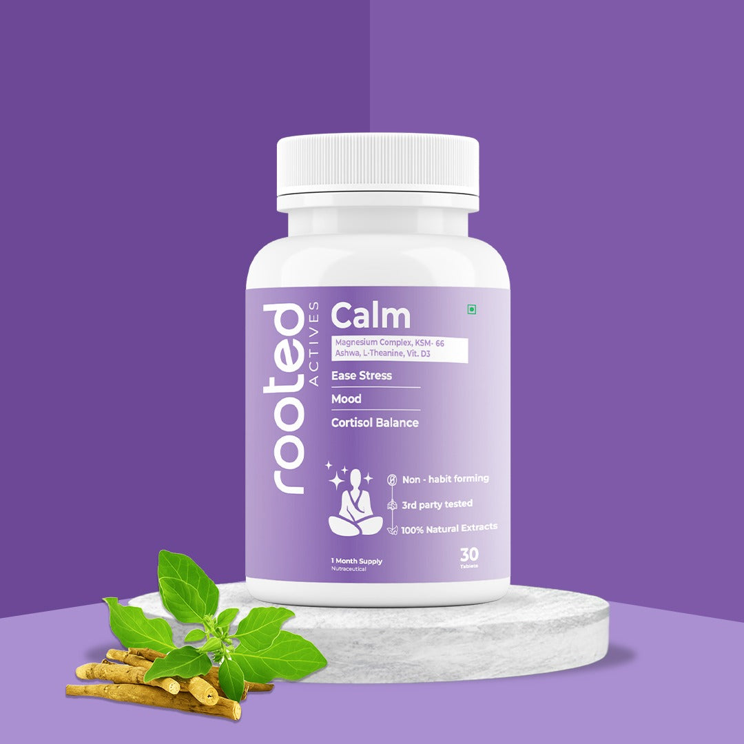 Calm Tablets | Stress Relief & Mood Support with KSM-66 Ashwagandha,  L-Theanine and Magnesium Glycinate