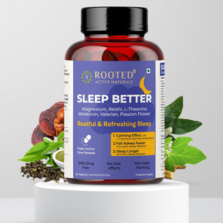 Rooted Sleep Better – Triple Action Time Release – for Deep, Restful Sleep - 60 tablets