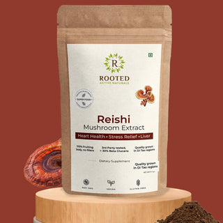 Rooted Reishi Powder Pure Adaptogenic Mushroom for for Daily Calm, Immunity & Stress Relief