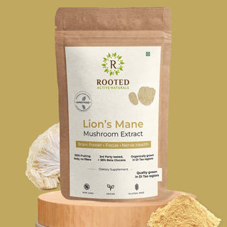 Lions Mane mushroom Extract (60 g) | Memory, Focus, Brain Powder & Nerve Health, 38% Beta Glucans