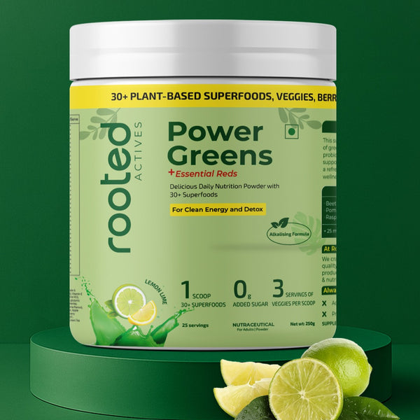 Rooted Actives  Power Greens Drink Mix | 30+ Organic Superfoods