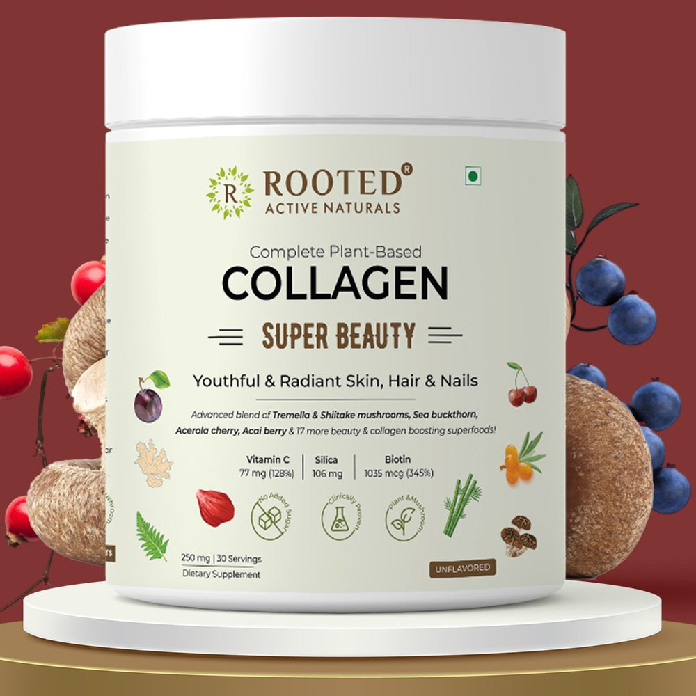 Rooted Actives Vegan Collagen | 21+ Beauty Superfoods for Radiant Skin & Strong Hair