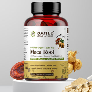 Maca Root and Reishi Mushroom Capsules  for Hormonal Balance, Stress Relief & Vitality