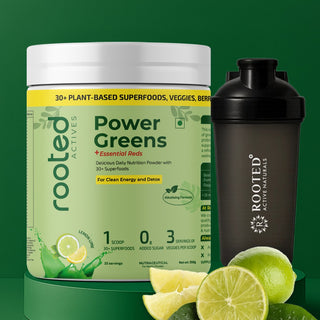 Power Greens Drink mix with Reds, 30+ Organic Superfoods, Probiotics & Enzymes for Energy, Digestion, Gut Health & Bloating ( Zero Sugar)