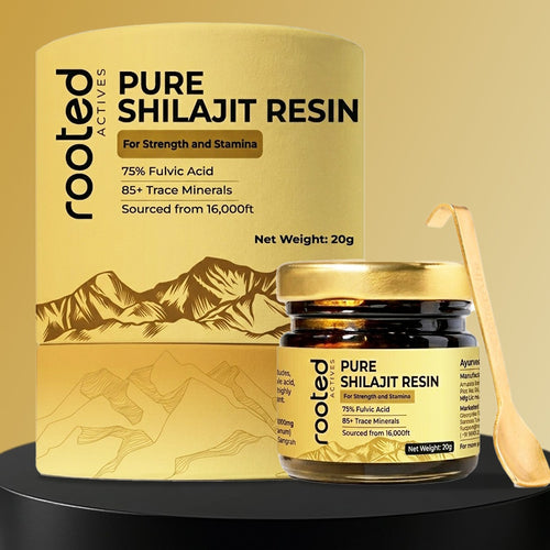Rooted Actives Pure Shilajit Resin| 75% Fulvic Acid| 20g
