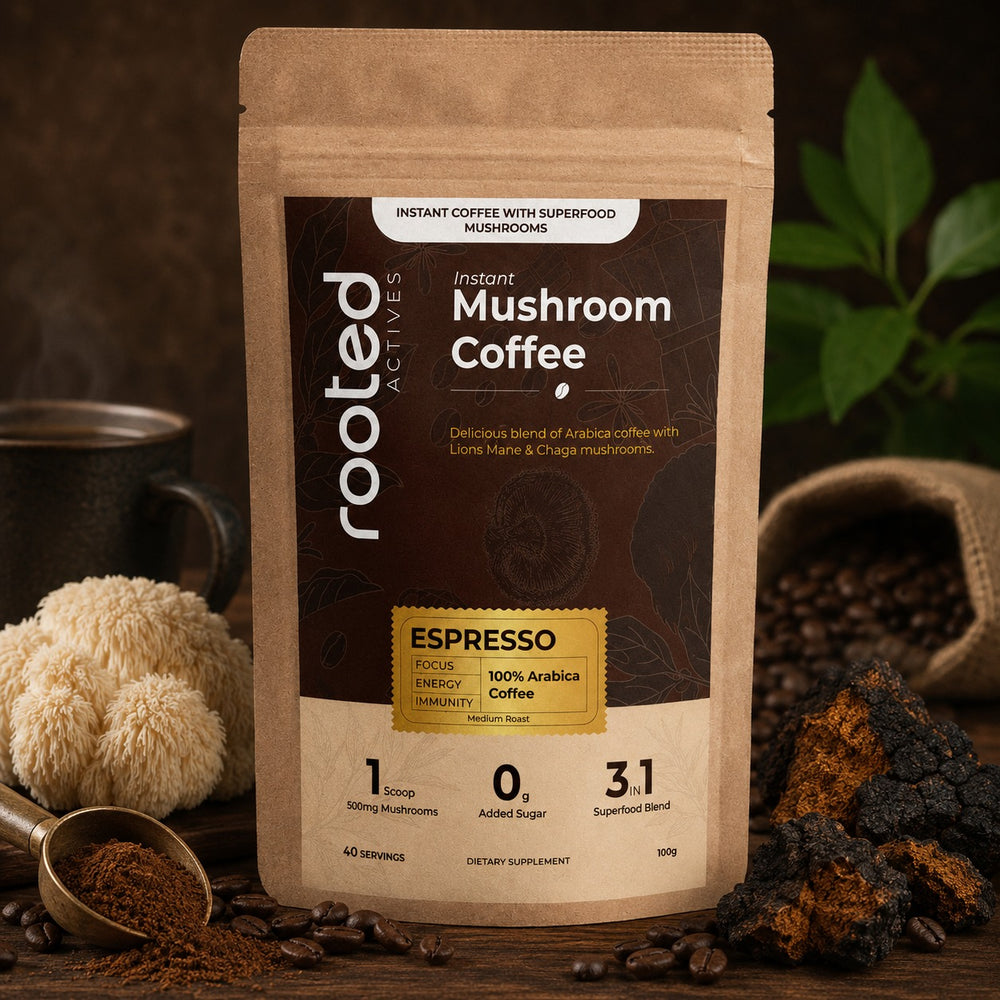 Rooted Actives  Mushroom Coffee | Lion's Mane & Chaga | Espresso Flavour