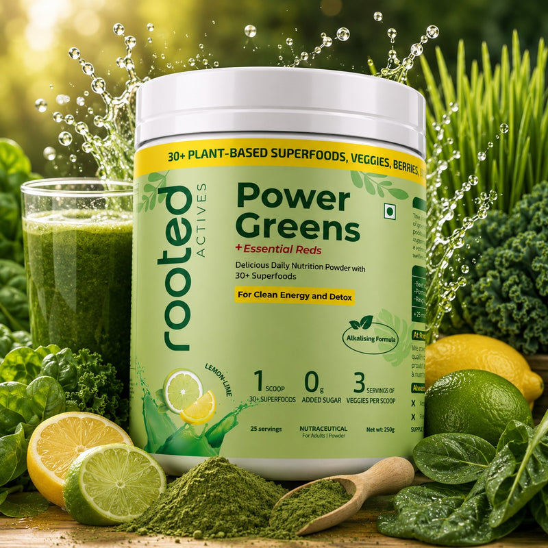 Rooted Actives  Power Greens Drink Mix | 30+ Organic Superfoods