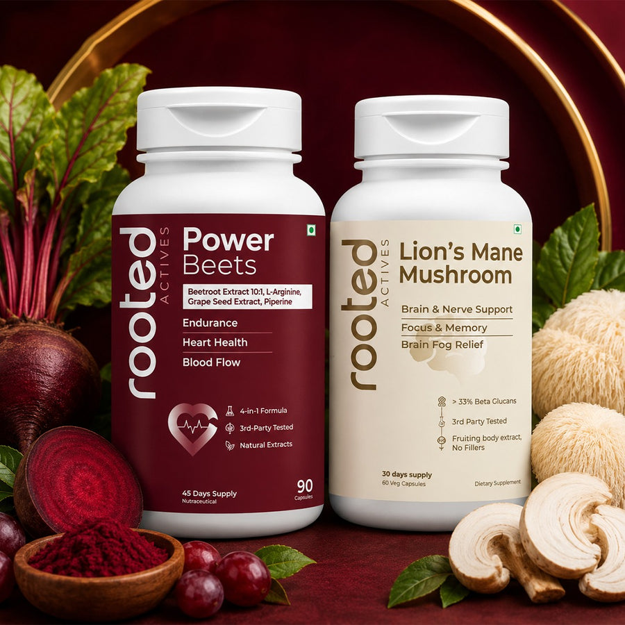 Rooted Actives Power Beets Lions Mane Bundle