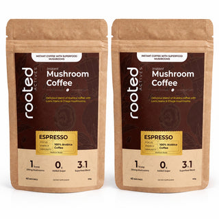 Rooted Actives Mushroom Coffee | Lion's Mane & Chaga Arabica Blend (Buy 1 Get 1 Free)
