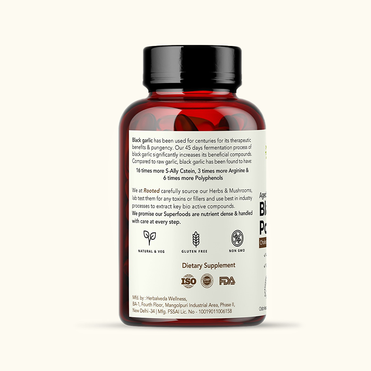 Aged & Fermented Black Garlic Capsules – Rooted Active Naturals