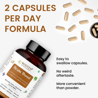 Brain Boost - Mushrooms & Ayurvedic Herbs Blend for Focus, Clarity & Cognitive Health