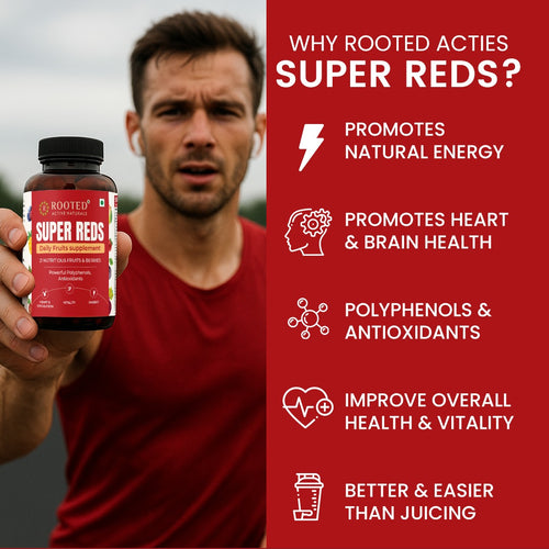 Super Reds Tablets with 21 Fruits & Berries for Antioxidants, Energy & Heart Health