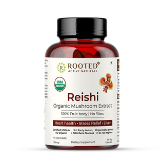 USDA Organic Reishi Mushroom Extract Capsule, > 30% Beta Glucans